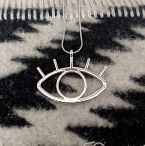 Silver Illuminati Eye Charm Necklace
